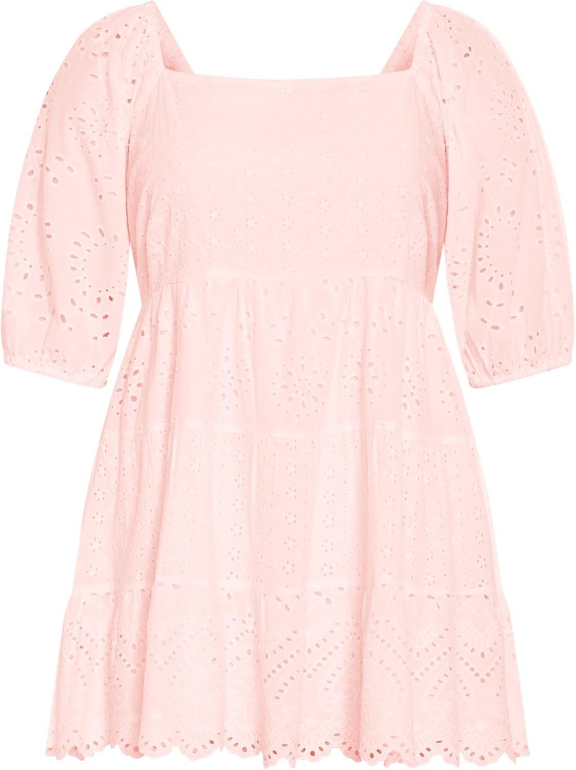image:imageCity Chic Plus Size Dress Destiny Mini DressSoft Pink