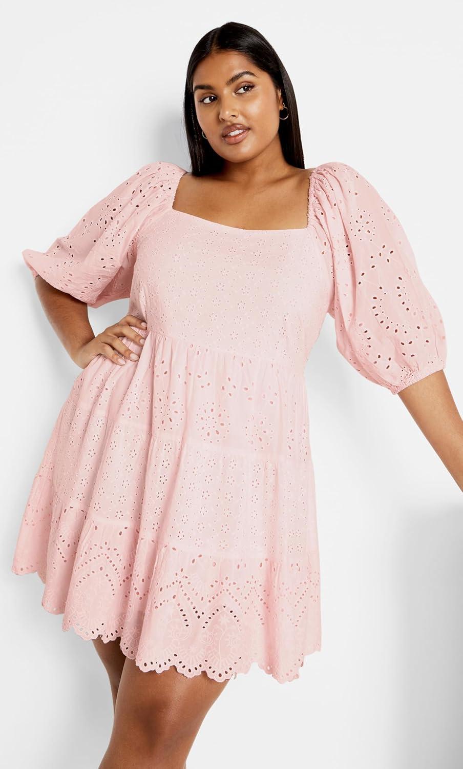image:imageCity Chic Plus Size Dress Destiny Mini DressSoft Pink