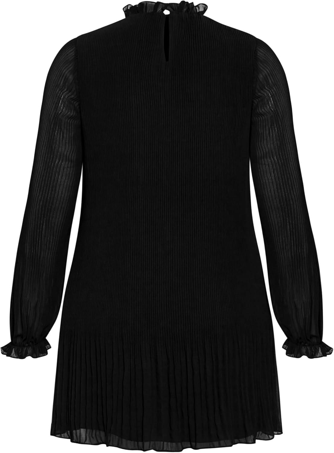 image:imageCity Chic Plus Size Dress Pleat Ruffle DressBlack