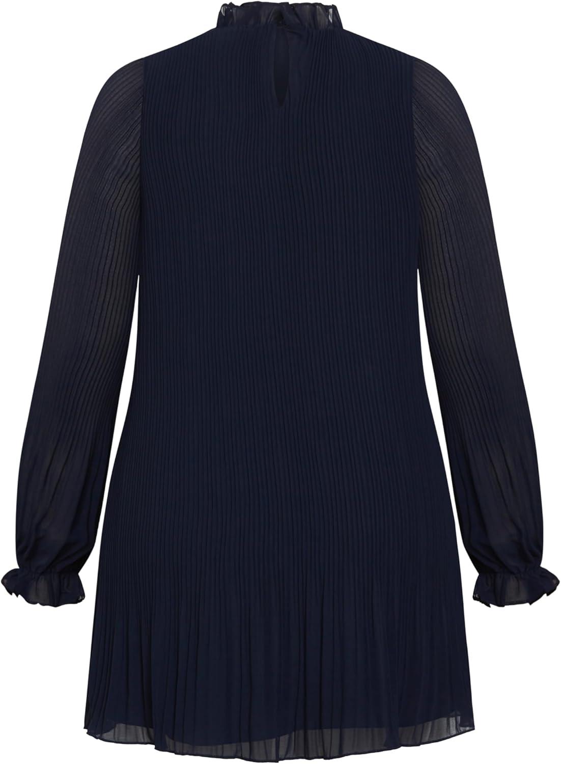 image:imageCity Chic Plus Size Dress Pleat Ruffle DressNavy