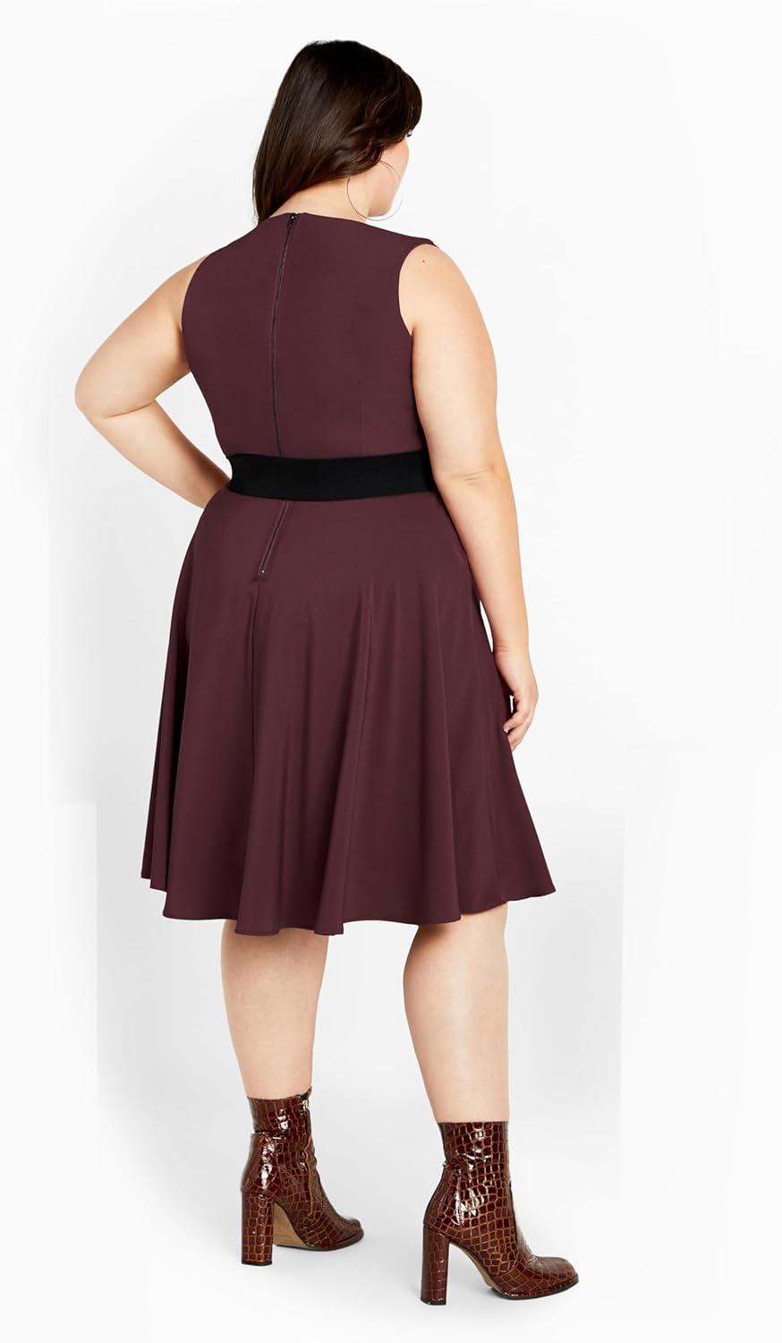 image:imageCity Chic Plus Size Dress Vintage Veronica DressBordeaux