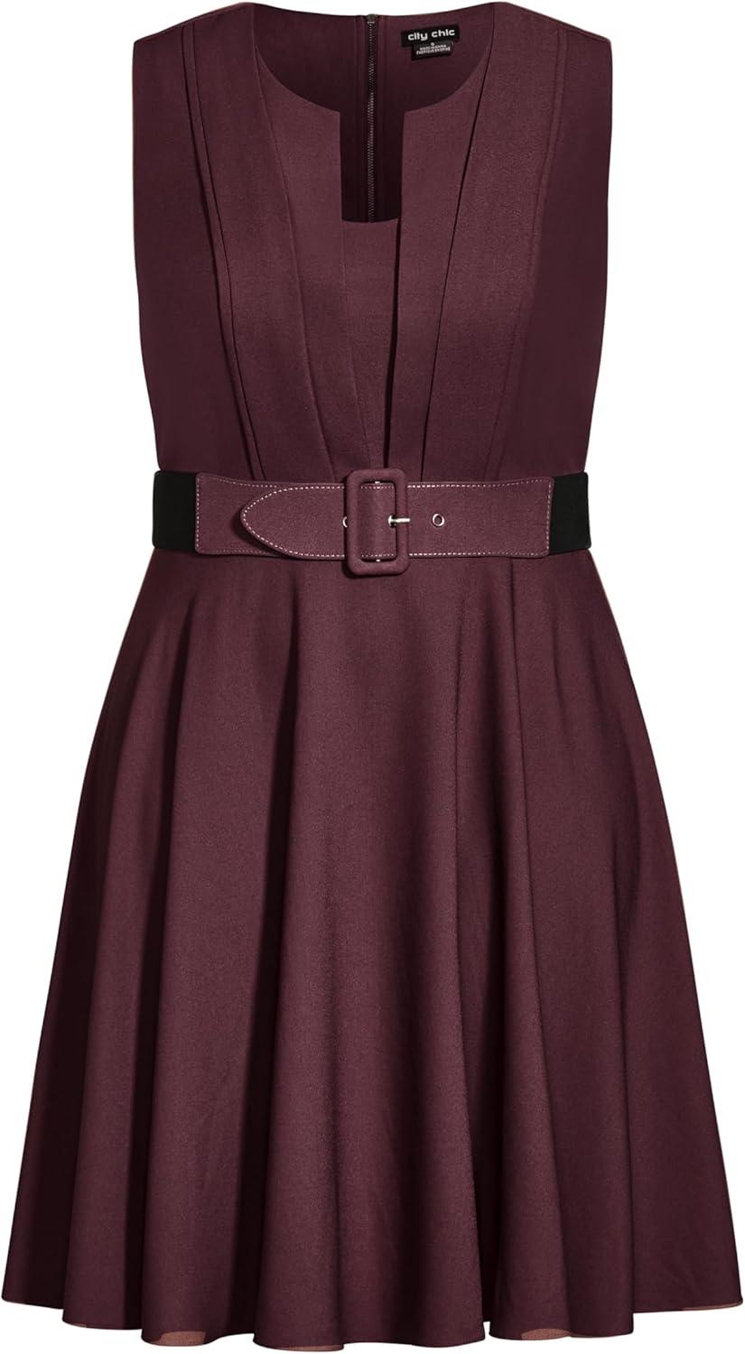 image:imageCity Chic Plus Size Dress Vintage Veronica DressBordeaux
