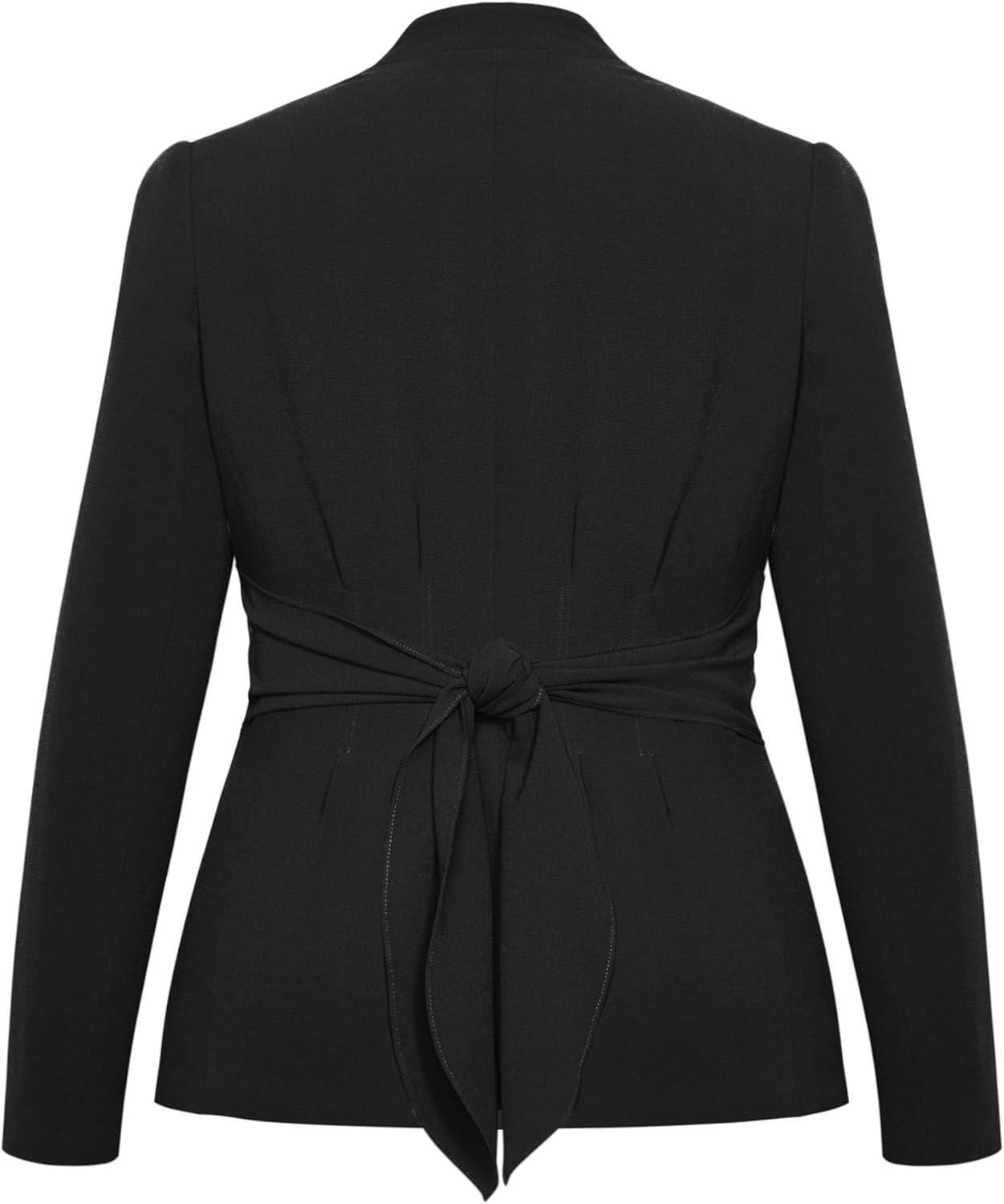 image:imageCity Chic Plus Size Jacket Audrie Collarless Textured JacketBlack