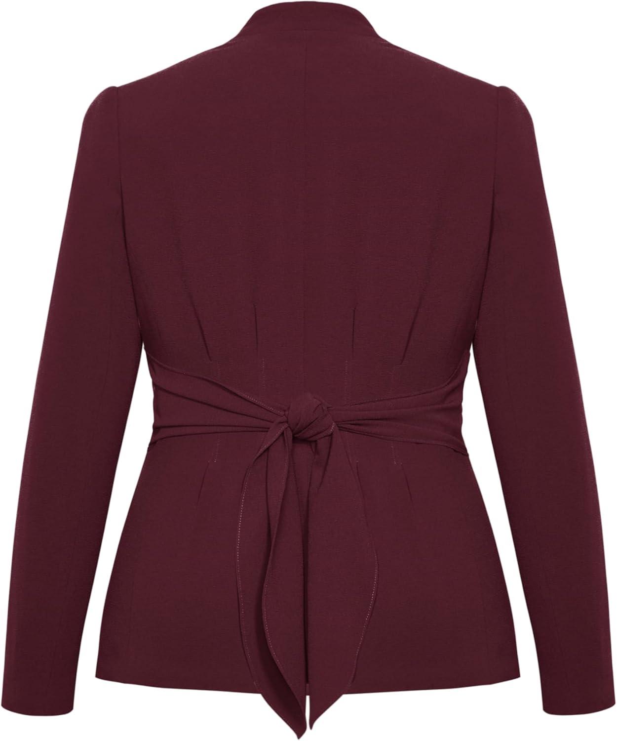 image:imageCity Chic Plus Size Jacket Audrie Collarless Textured JacketOxblood