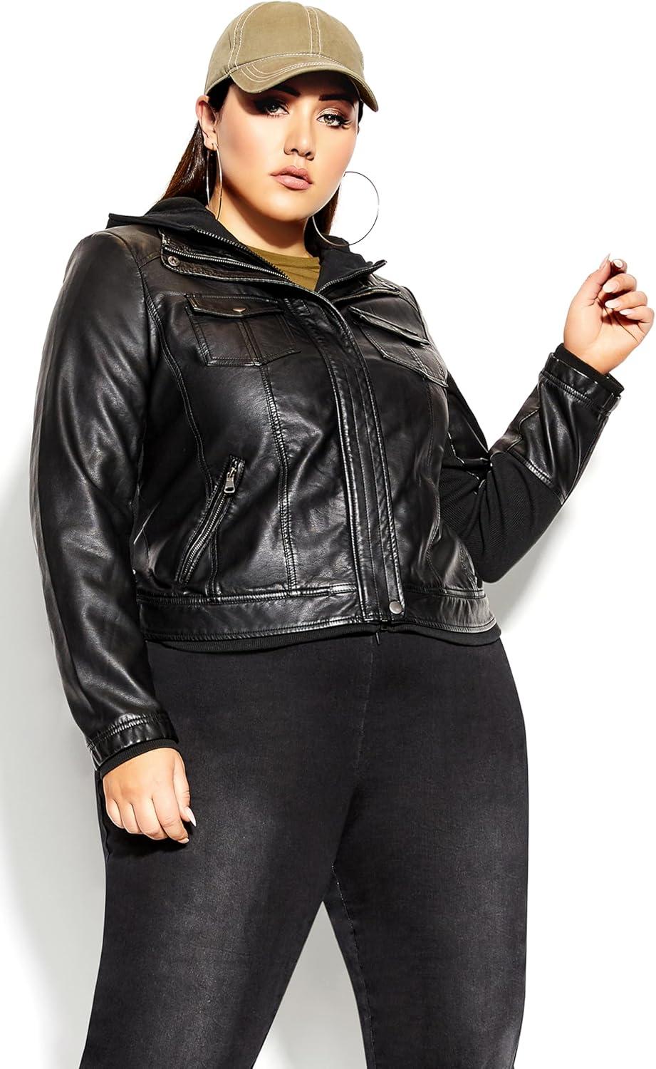 image:imageCity Chic Plus Size Jacket Layered Hoodie Jacket