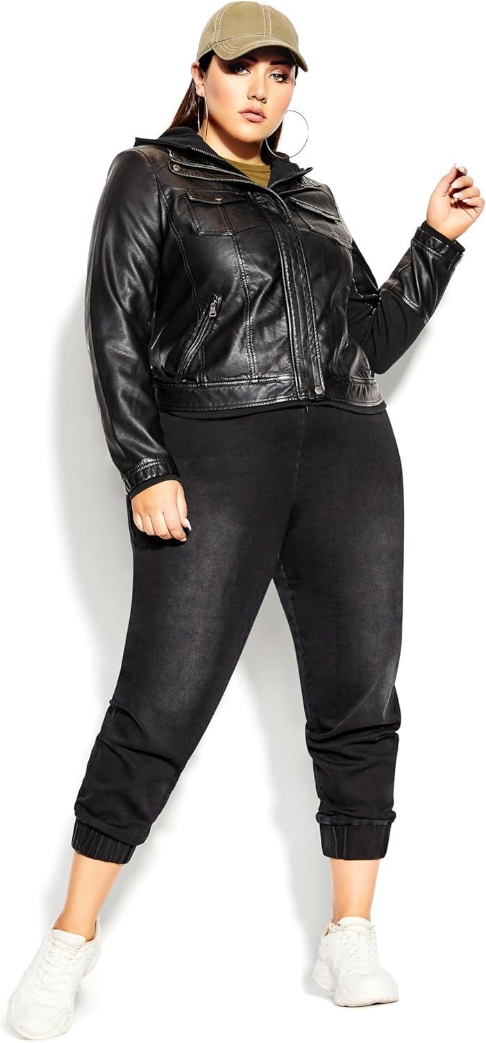 image:imageCity Chic Plus Size Jacket Layered Hoodie Jacket