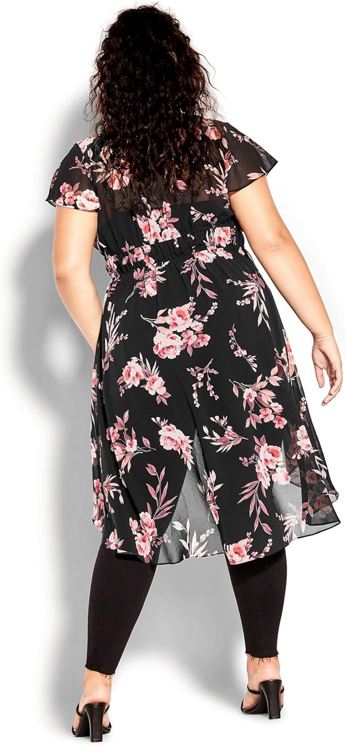 image:imageCity Chic Plus Size Jacket Pretty Rose JacketBlk Pretty Roses