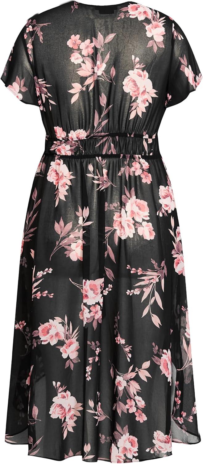 image:imageCity Chic Plus Size Jacket Pretty Rose JacketBlk Pretty Roses