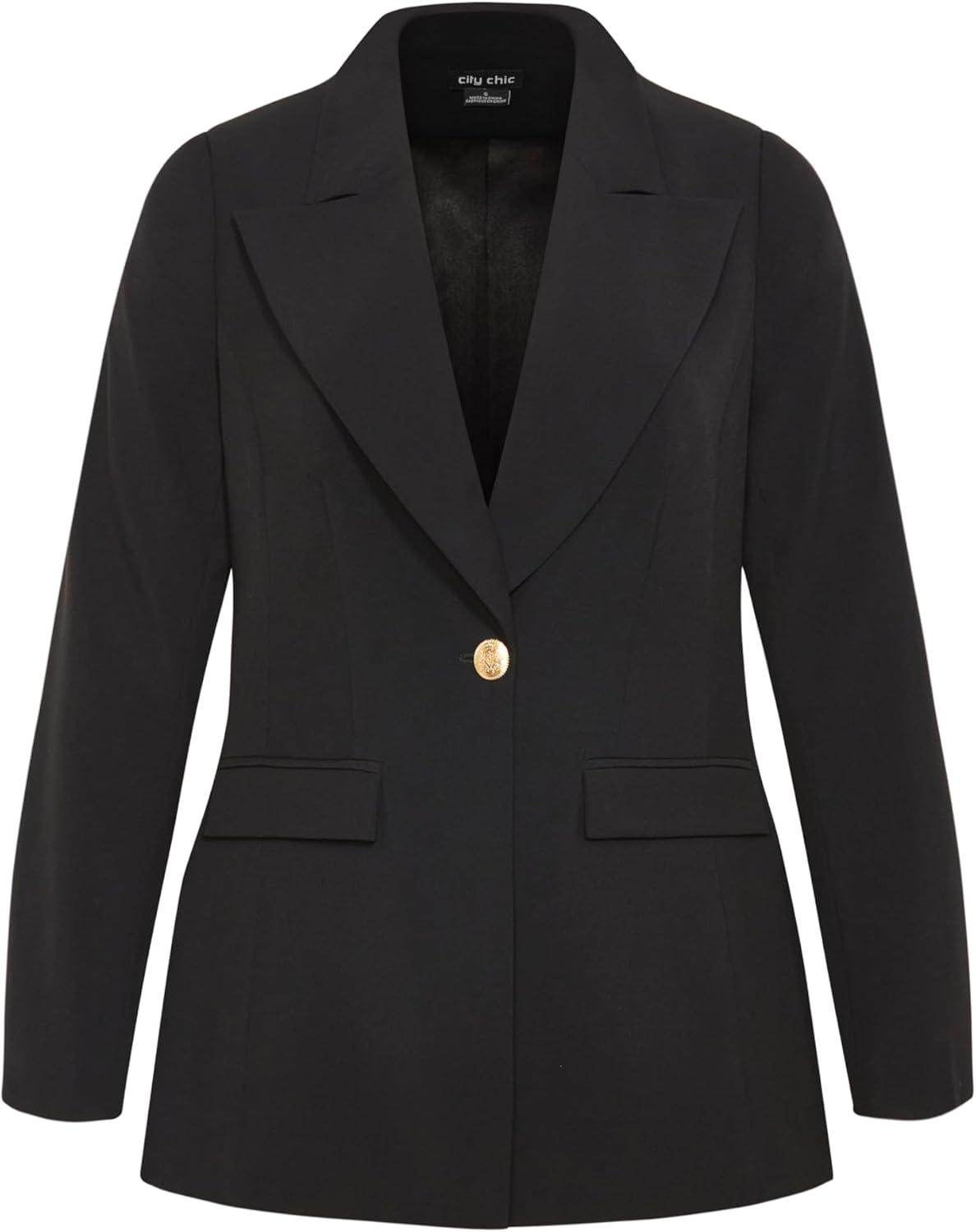 image:imageCity Chic Plus Size Jacket Sloane JacketBlack