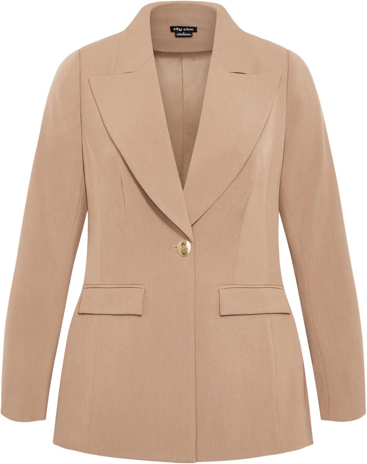image:imageCity Chic Plus Size Jacket Sloane JacketCaramel