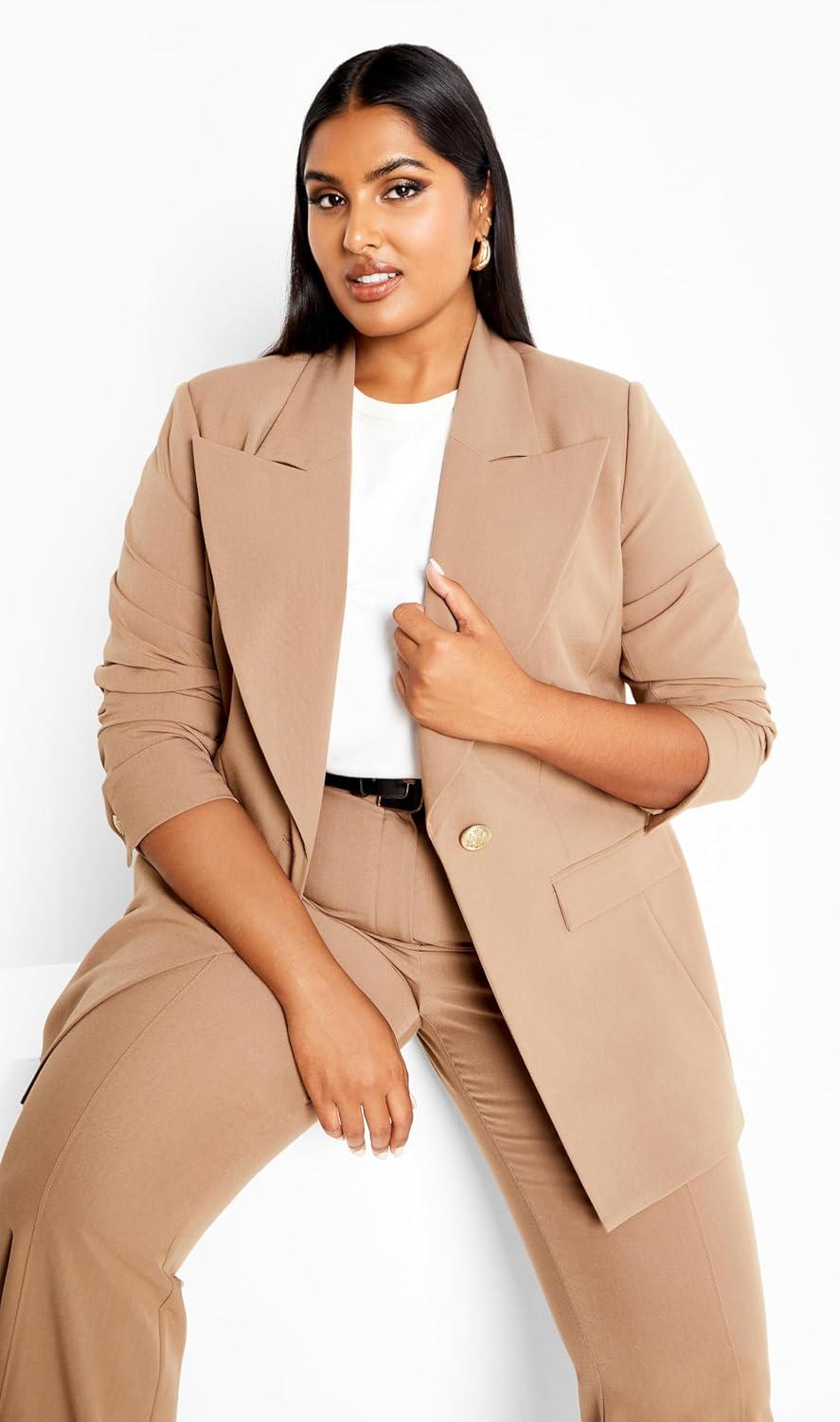 image:imageCity Chic Plus Size Jacket Sloane JacketCaramel