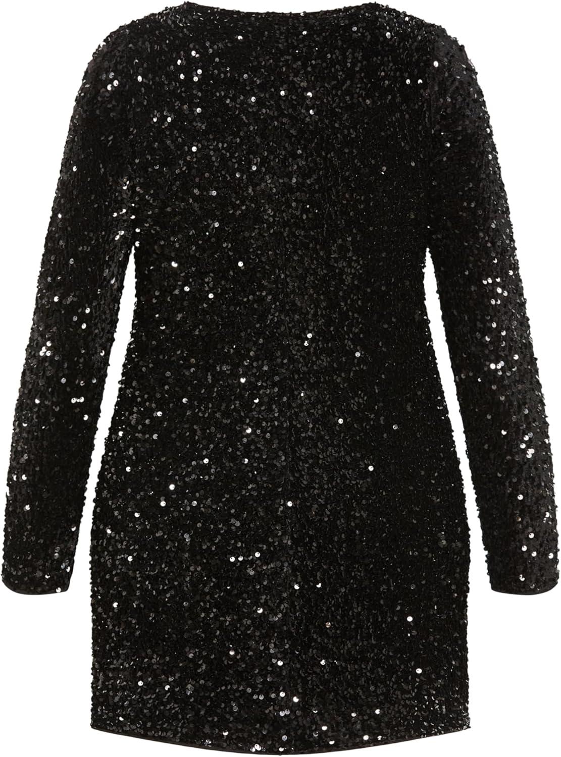 image:imageCity Chic Plus Size Sequin Eclipse Black DressBlack