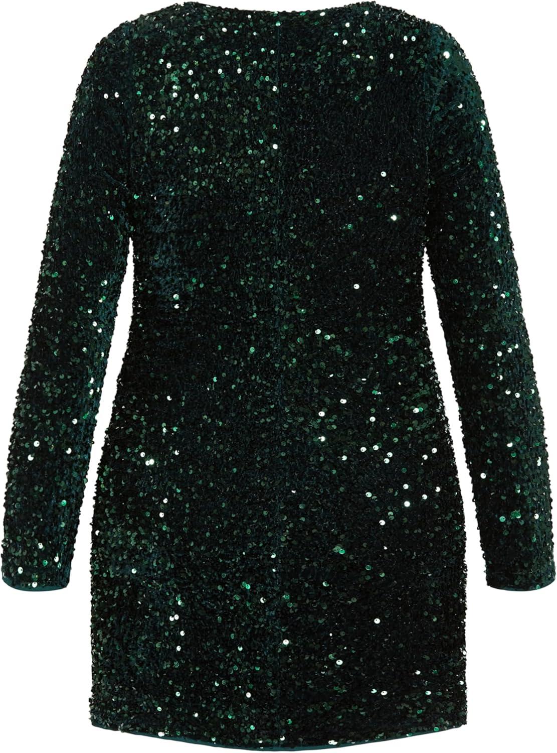 image:imageCity Chic Plus Size Sequin Eclipse Emerald DressEmerald