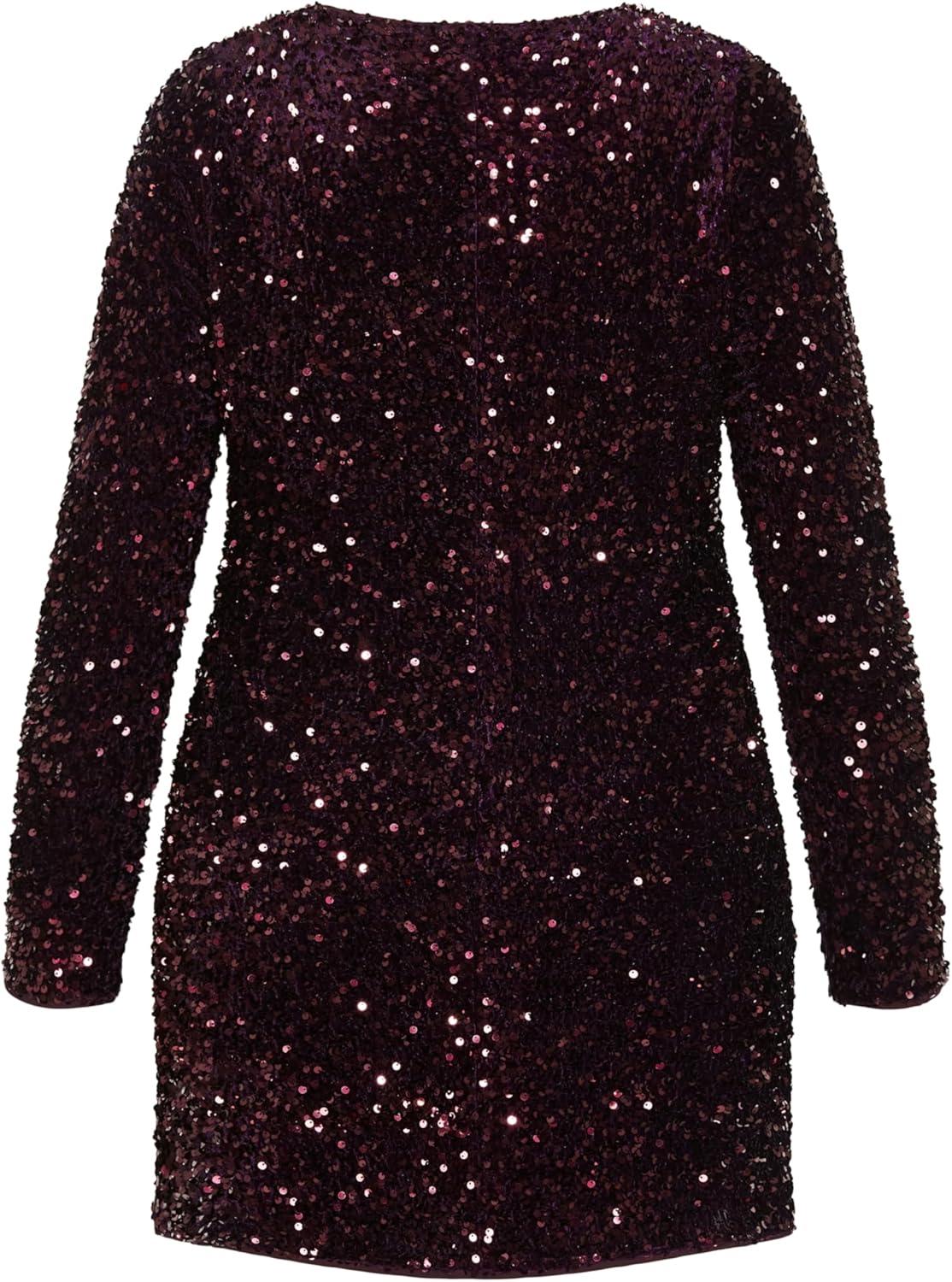image:imageCity Chic Plus Size Sequin Eclipse Emerald DressPlum