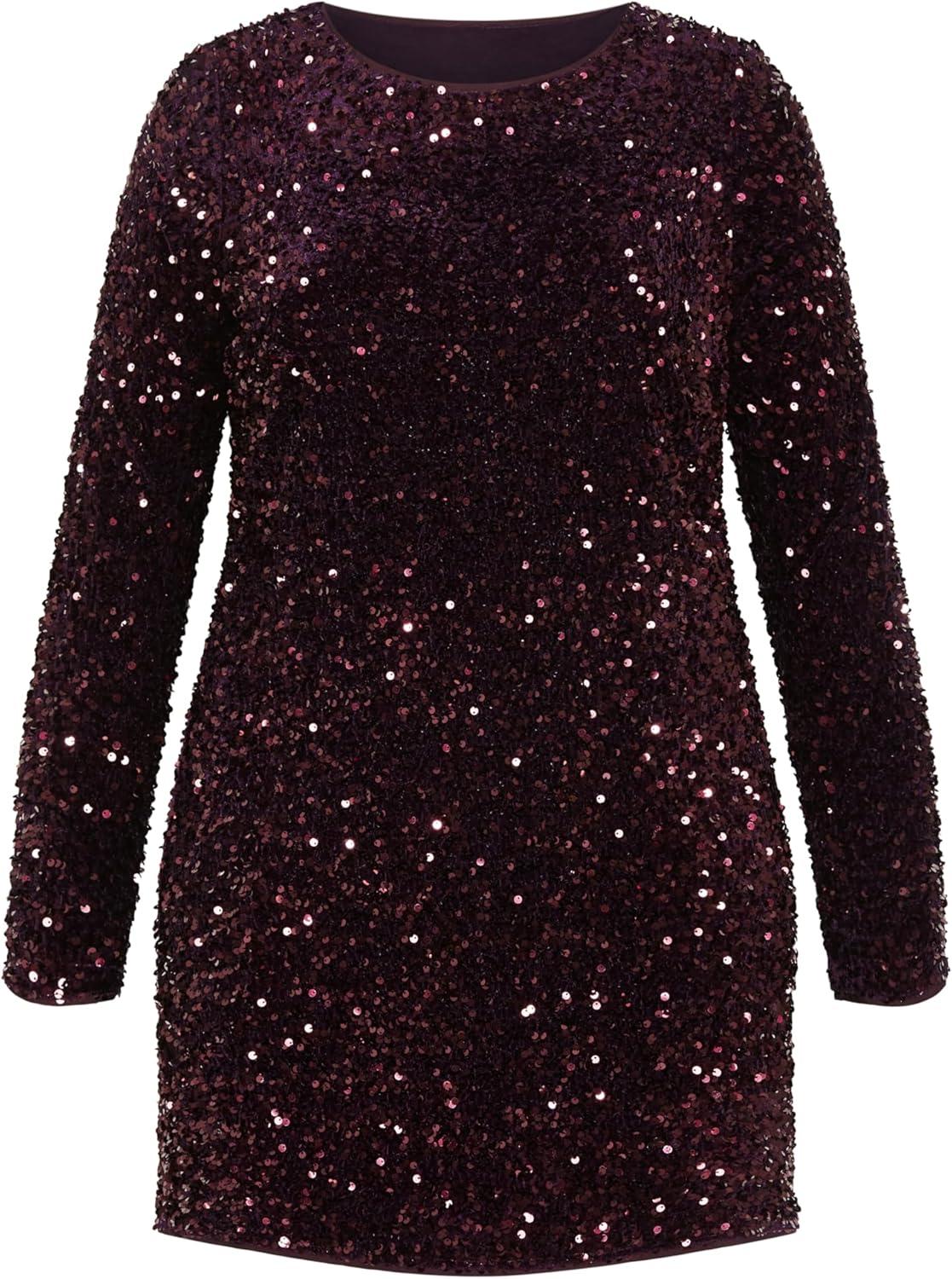 image:imageCity Chic Plus Size Sequin Eclipse Emerald DressPlum