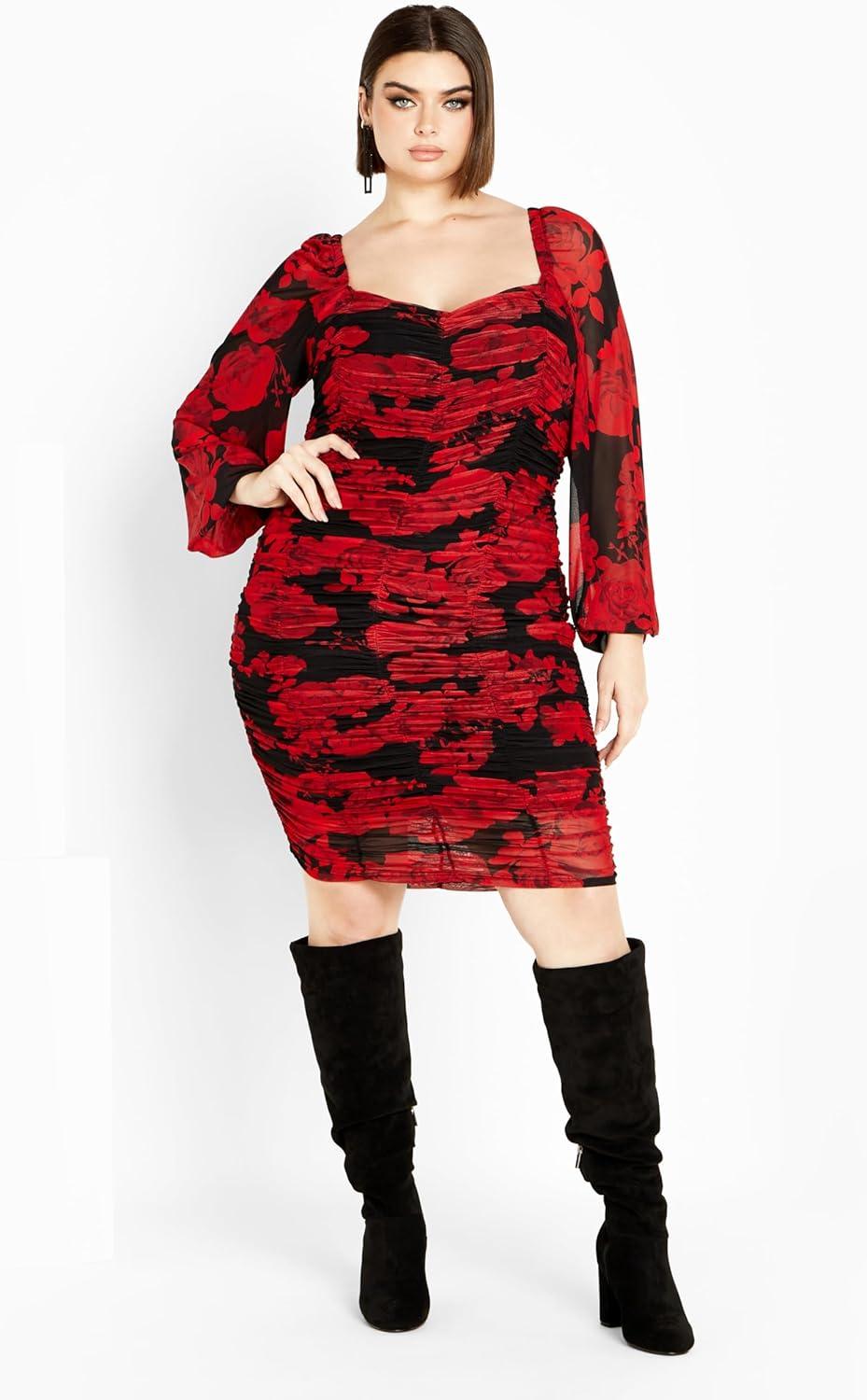 image:imageCity Chic Womens Alia Print DressRose Print