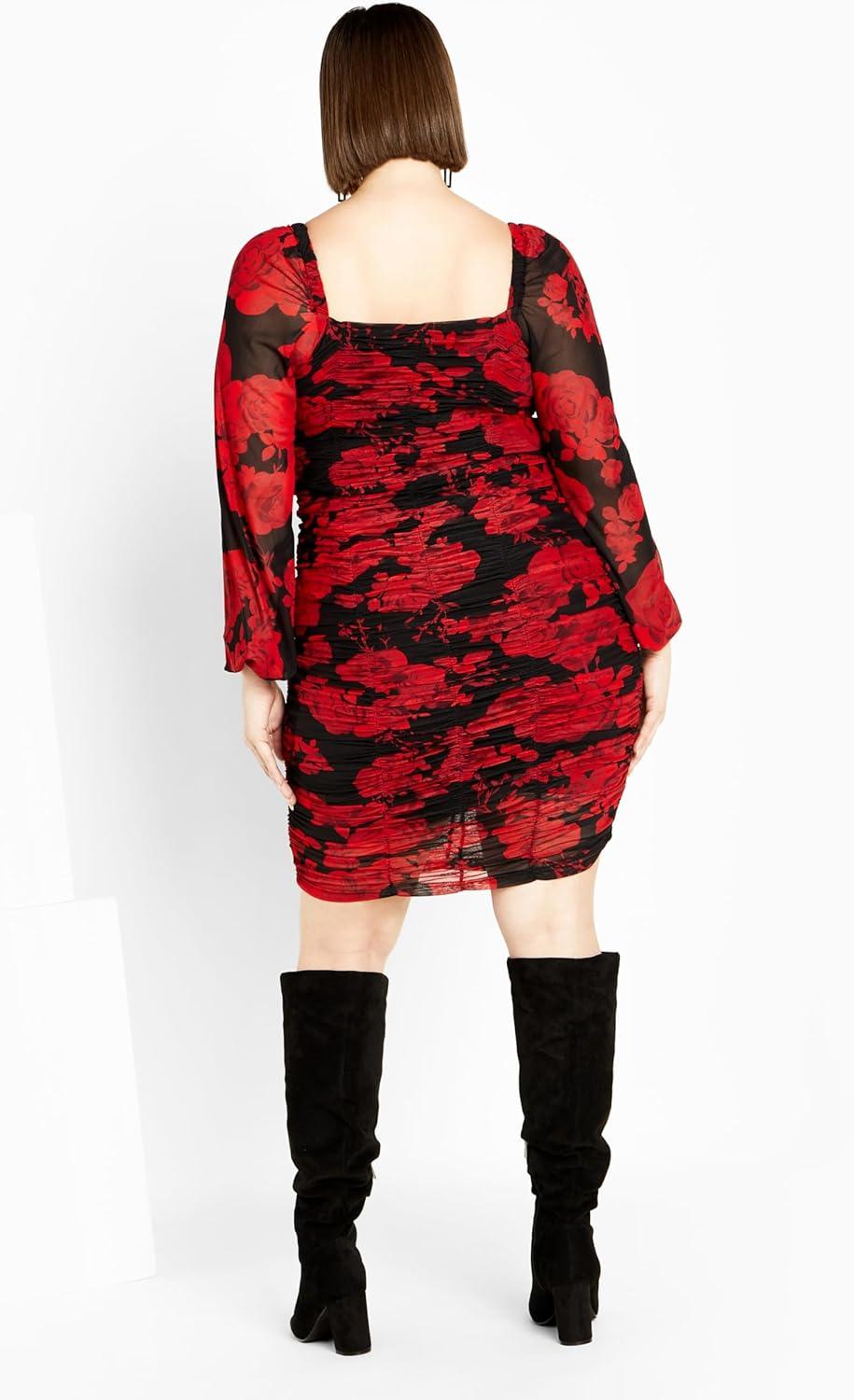 image:imageCity Chic Womens Alia Print DressRose Print