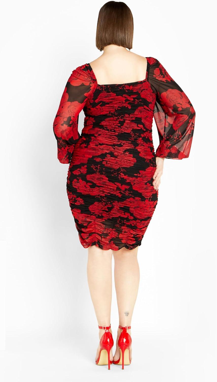 image:imageCity Chic Womens Alia Print DressRose Print