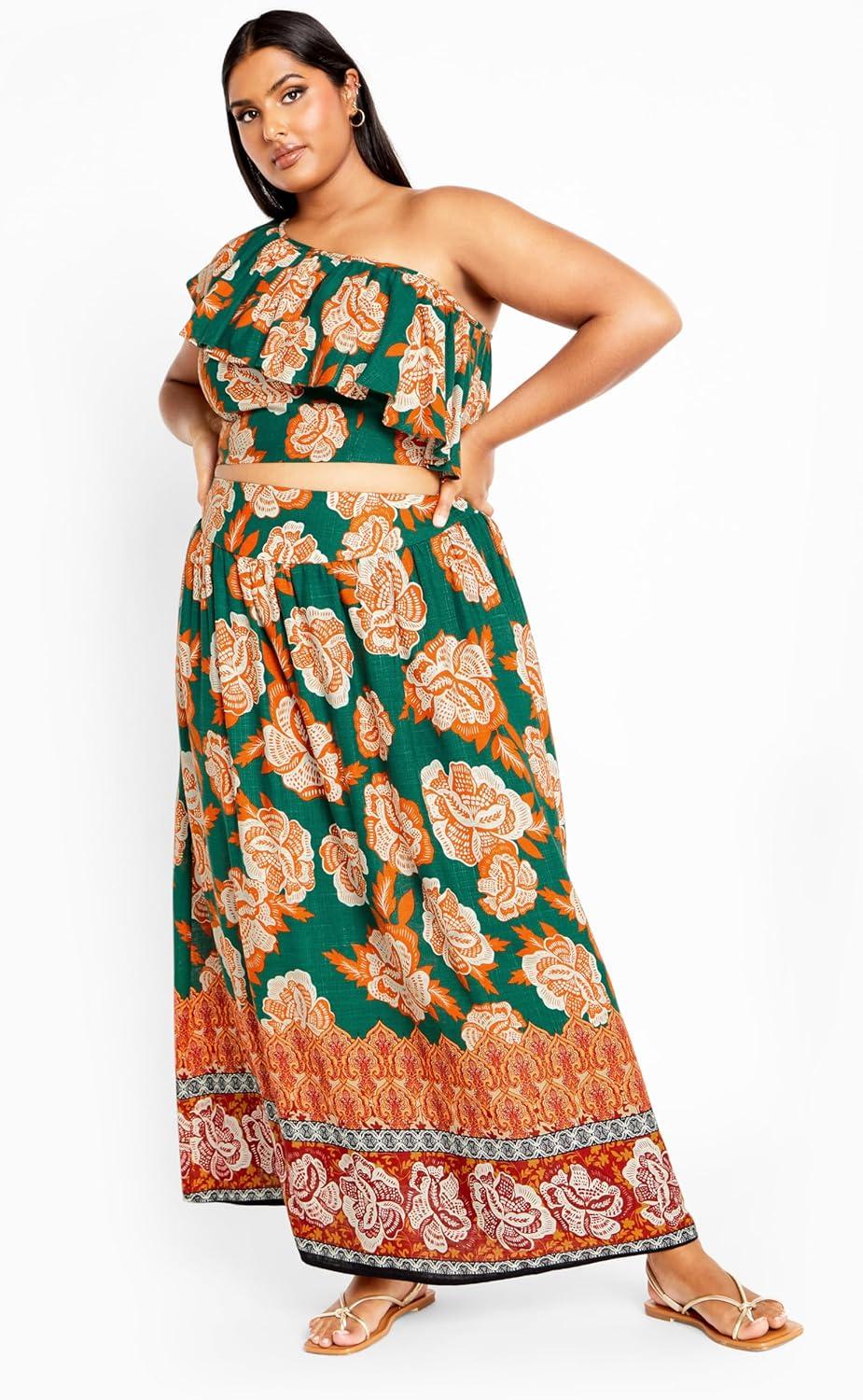 image:imageCity Chic Womens Apparel Womens Tully Border Skirt