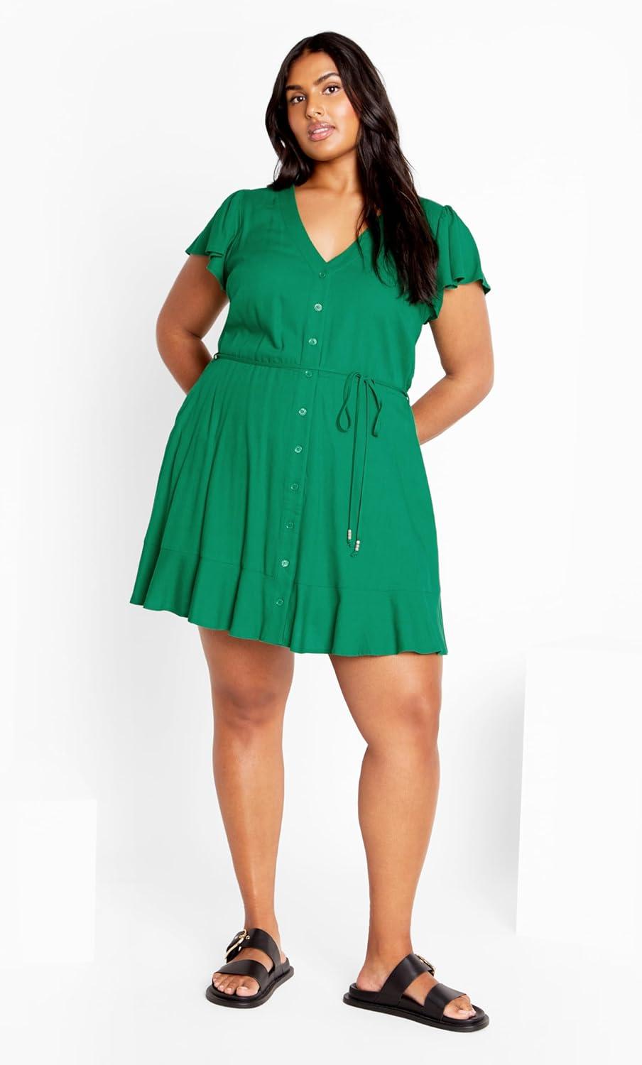 image:imageCity Chic Womens Button Betty DressGreen