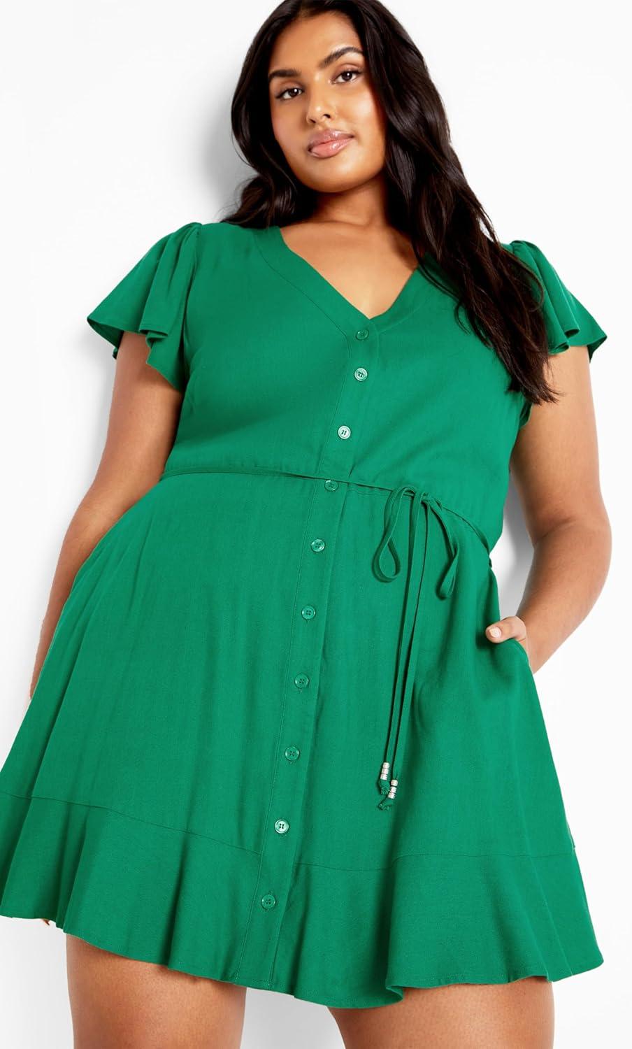 image:imageCity Chic Womens Button Betty DressGreen