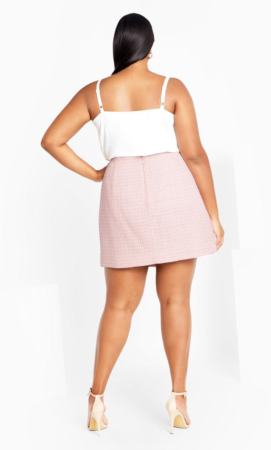 image:imageCity Chic Womens City Chic Plus Size Skirt MargotBlush Tweed