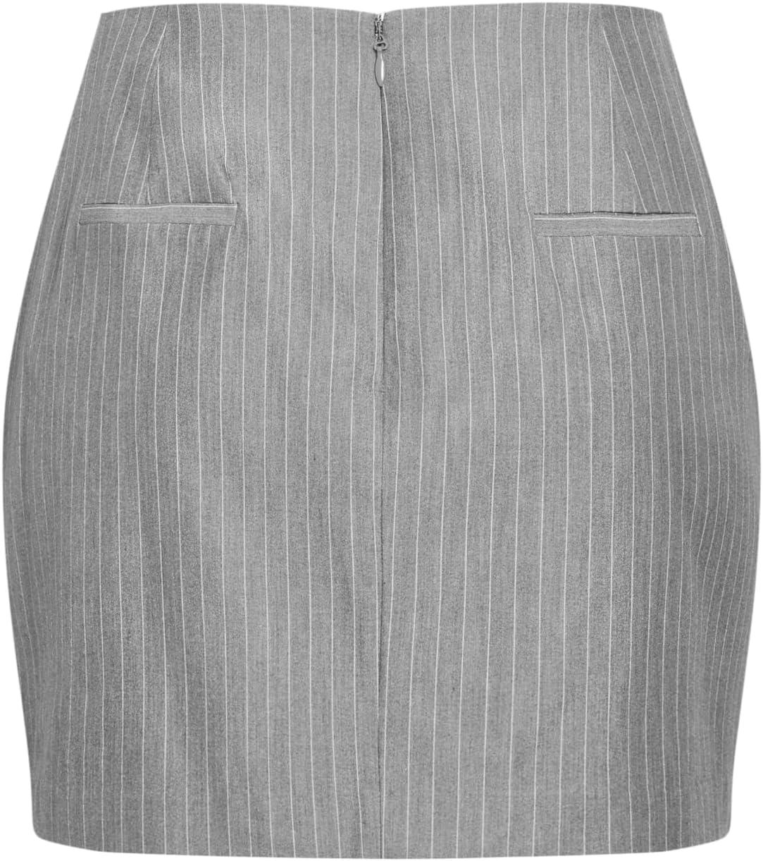 image:imageCity Chic Womens Citychic Plus Size Skirt Jazmin PinstrpSilver Pinstripe