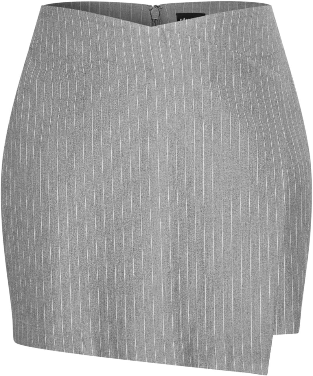 image:imageCity Chic Womens Citychic Plus Size Skirt Jazmin PinstrpSilver Pinstripe