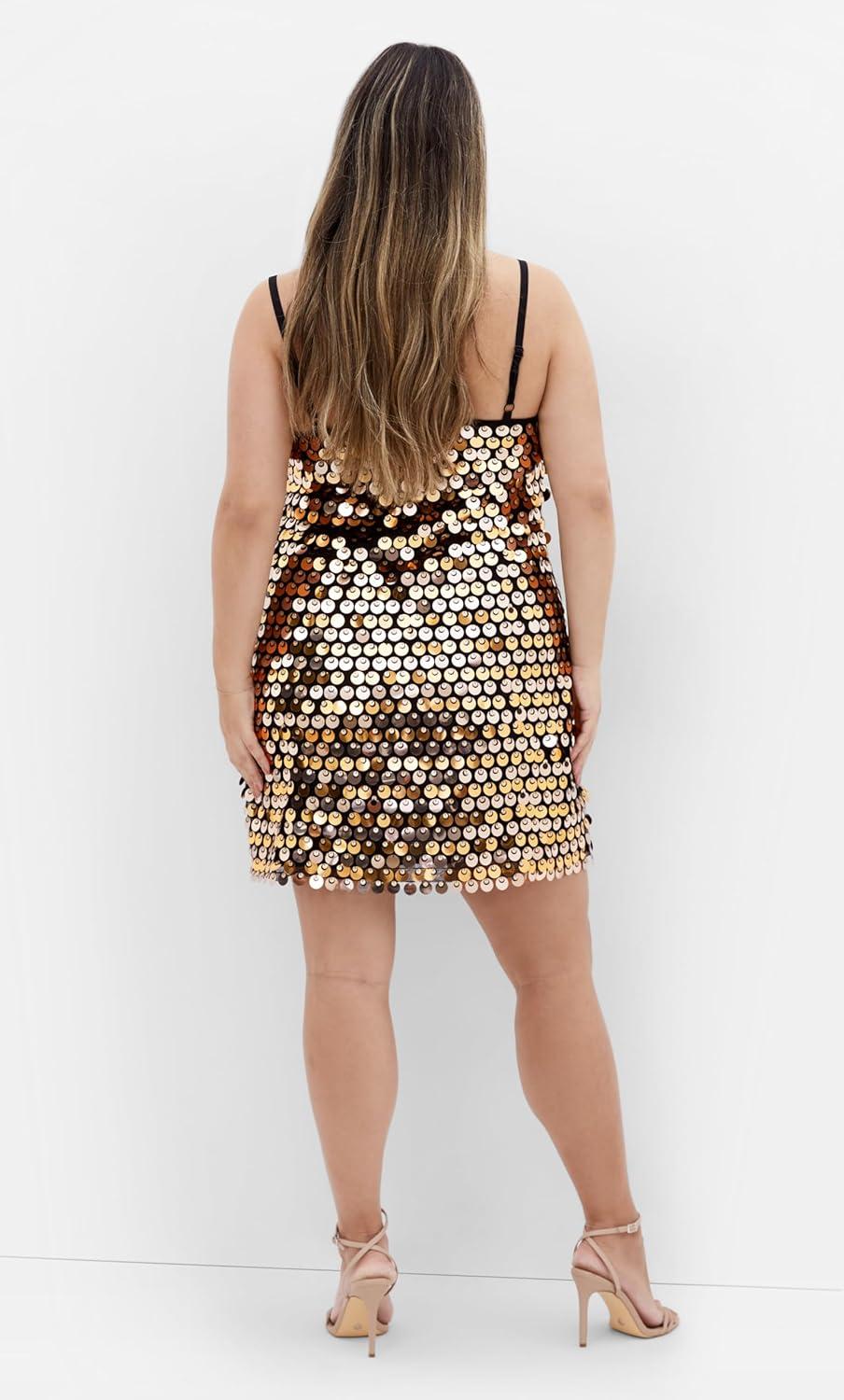 image:imageCity Chic Womens Dress Mini DiscoGold