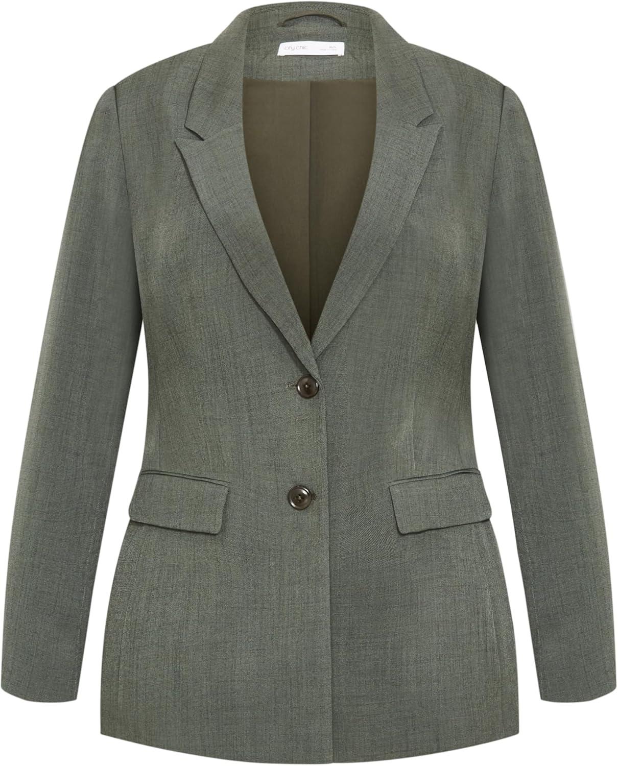 image:imageCity Chic Womens Plus Size Blazer BlakelyOlive