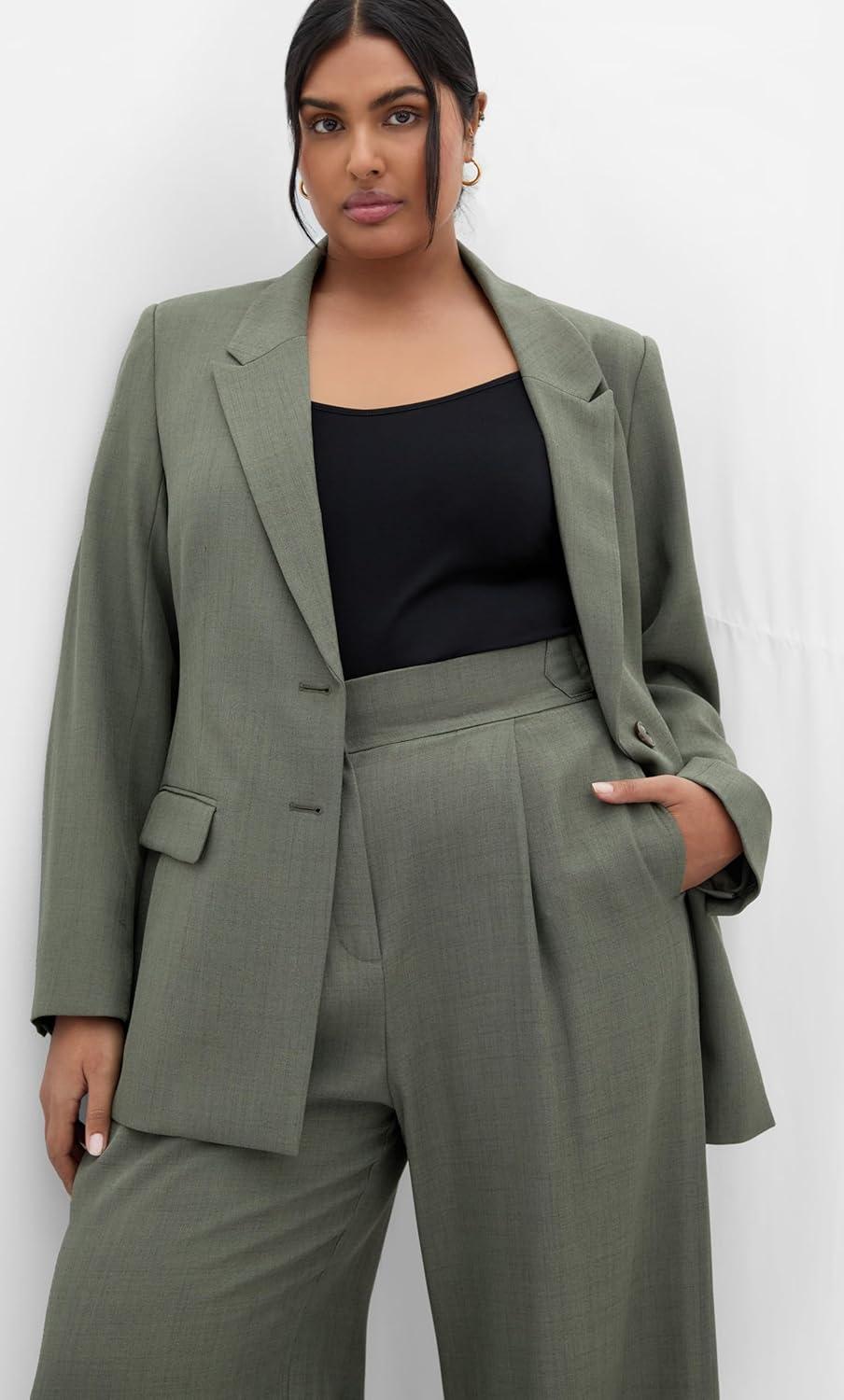 image:imageCity Chic Womens Plus Size Blazer BlakelyOlive