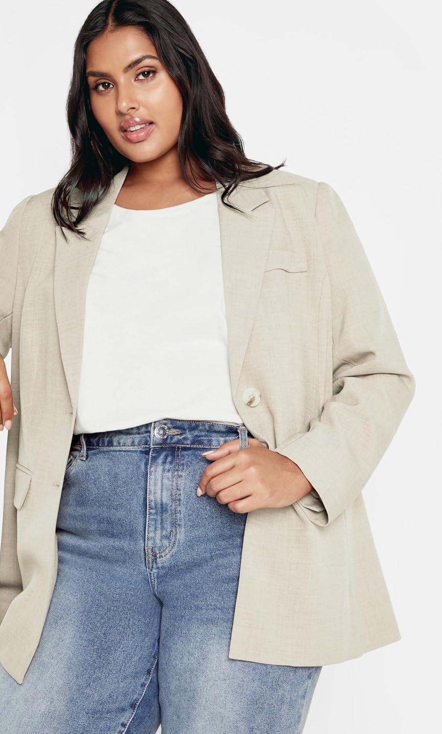 image:imageCity Chic Womens Plus Size CITYCHIC JKT ELIA Latte