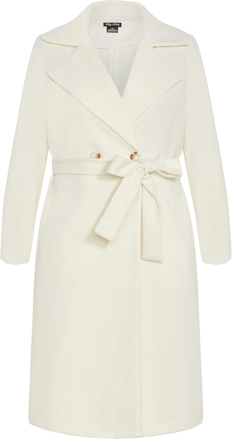 image:imageCity Chic Womens Plus Size Coat HunterCream