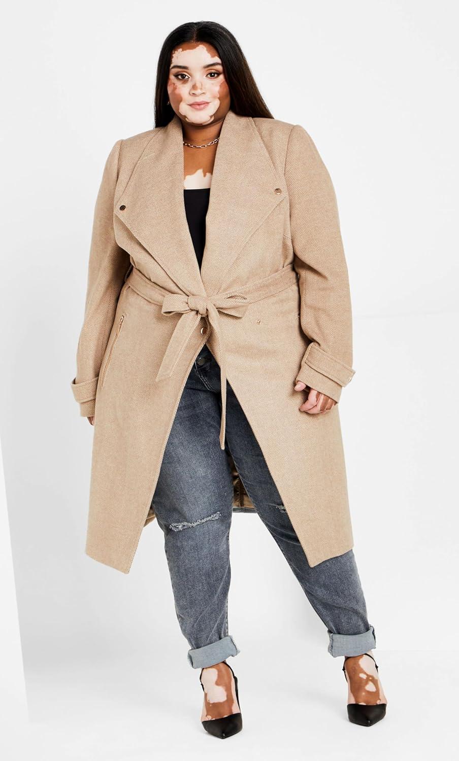 image:imageCity Chic Womens Plus Size Coat IsabellaBuff