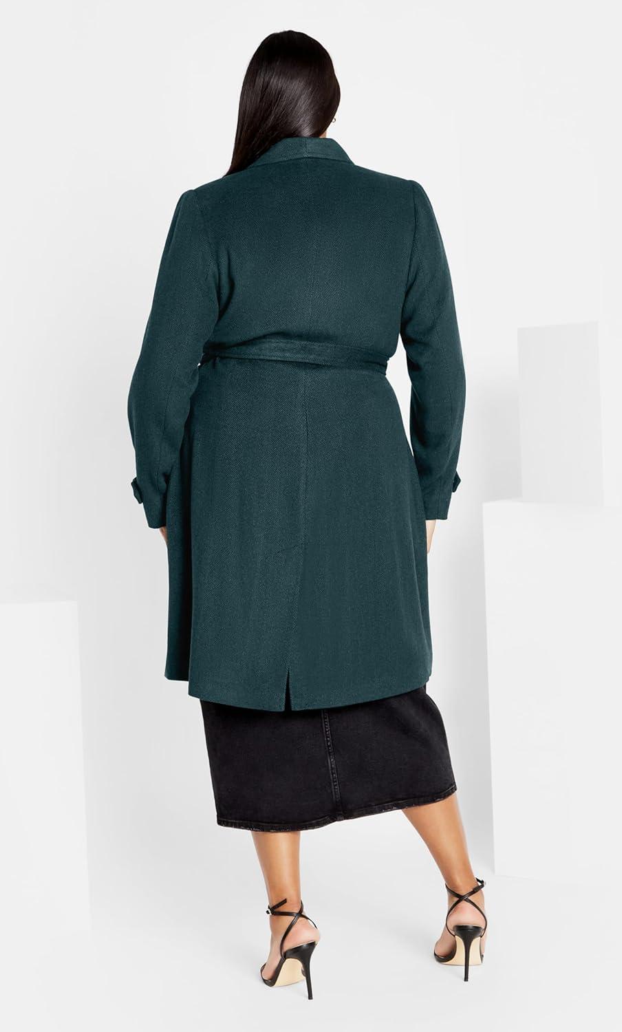 image:imageCity Chic Womens Plus Size Coat IsabellaEmerald