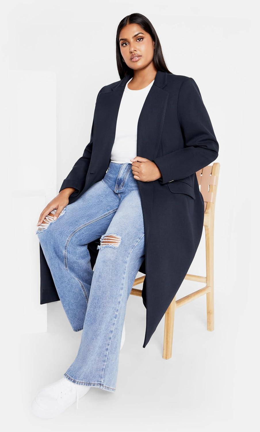 image:imageCity Chic Womens Plus Size Coat MiaNavy