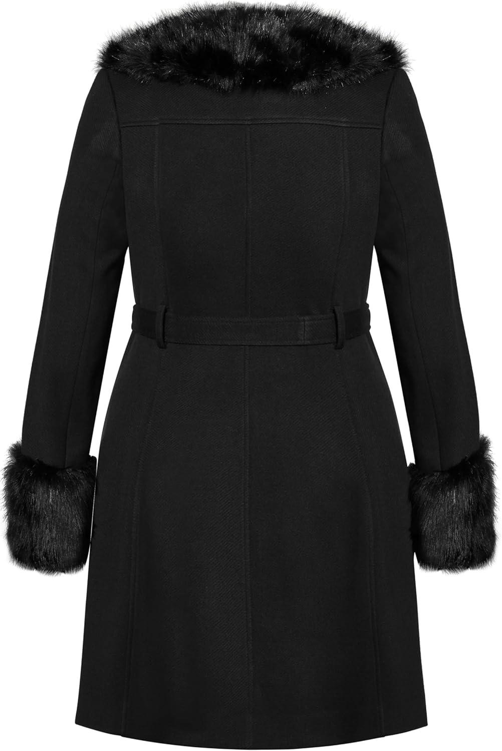 image:imageCity Chic Womens Plus Size Coat PeonyBlack