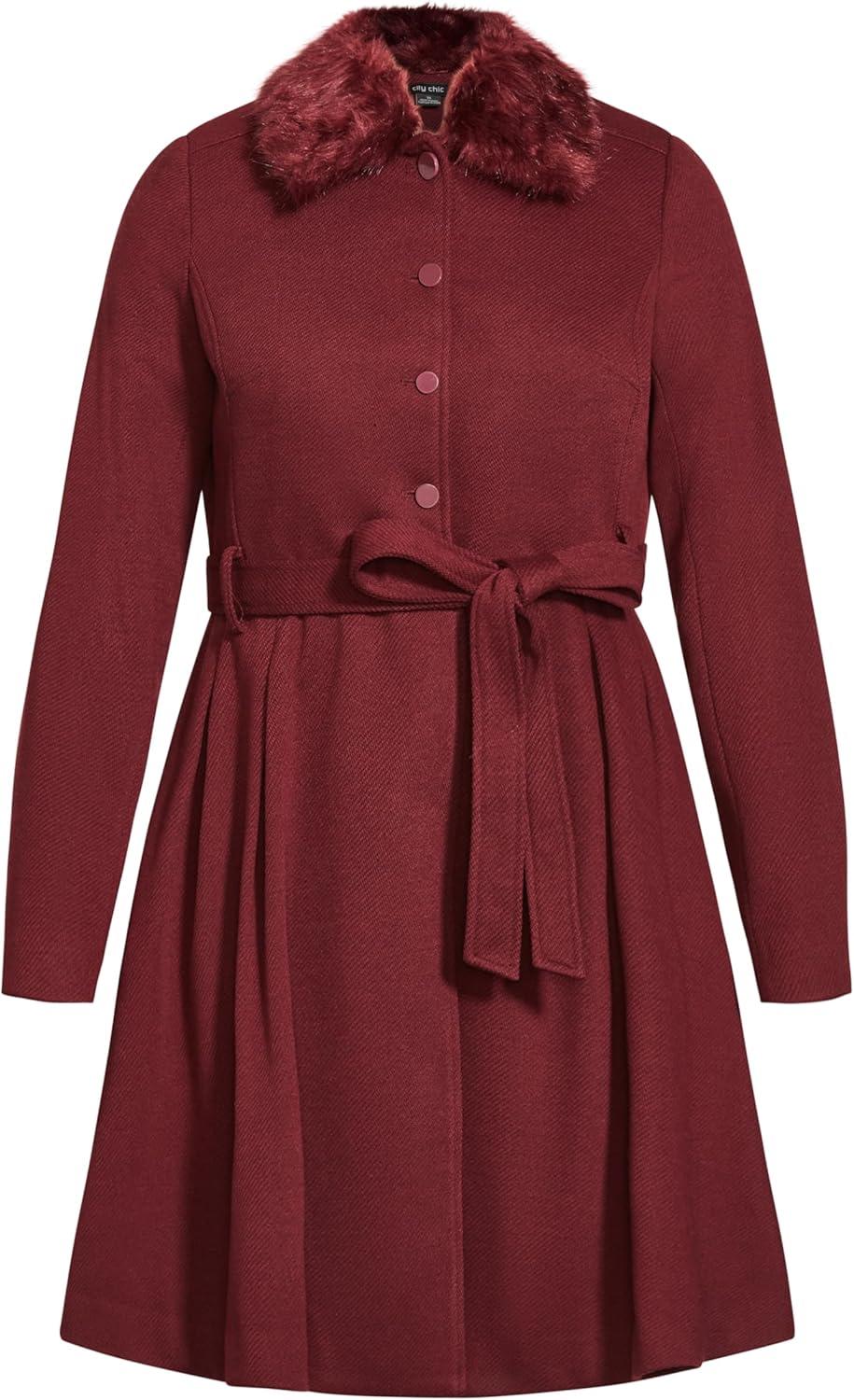 image:imageCity Chic Womens Plus Size Coat RosemaryRed
