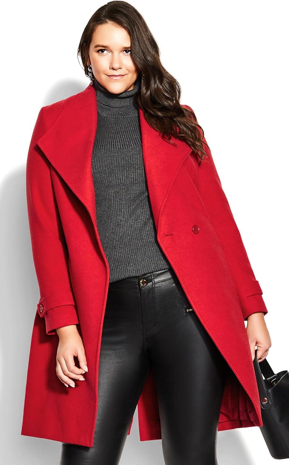 image:imageCity Chic Womens Plus Size Coat So ChicLust Red