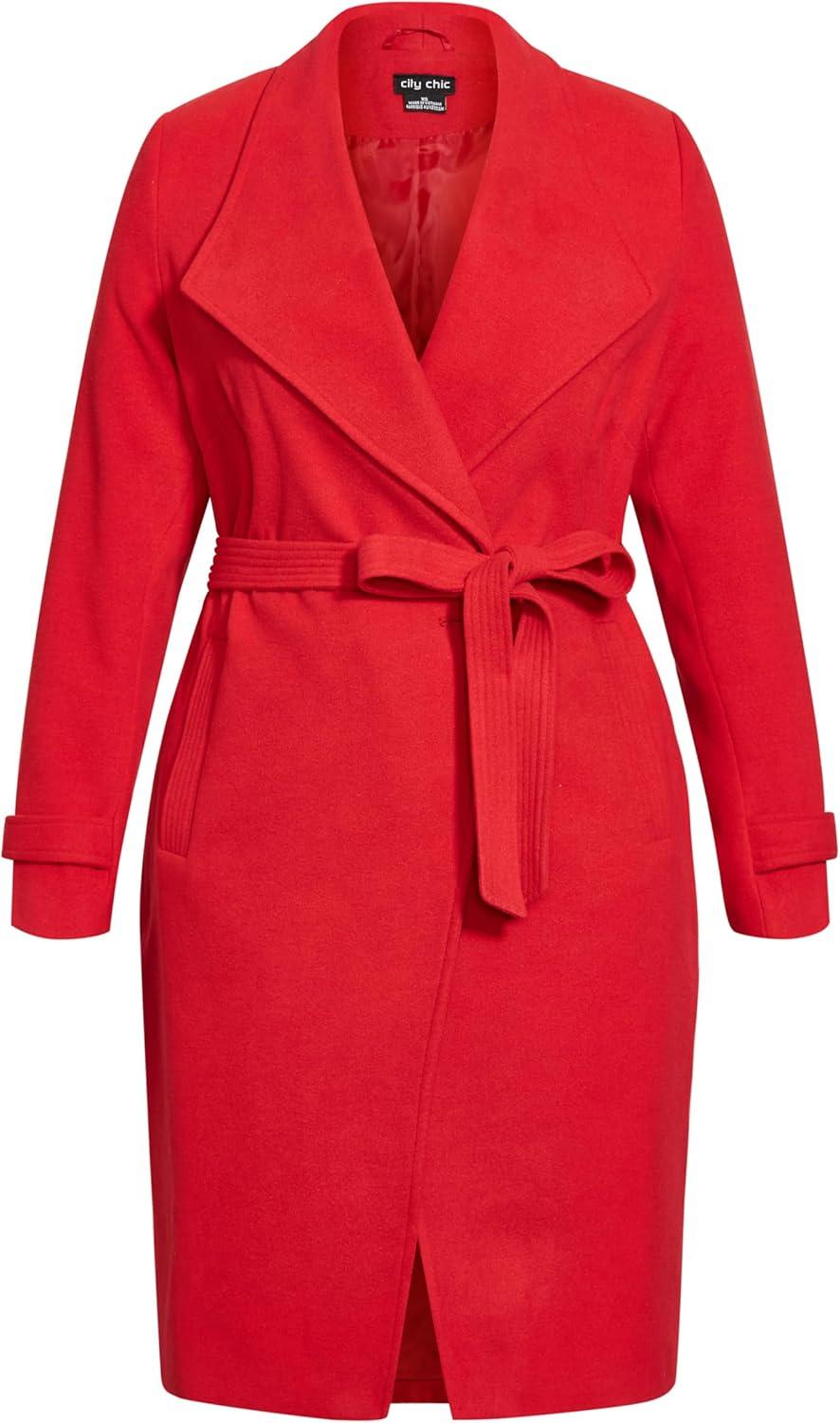 image:imageCity Chic Womens Plus Size Coat So ChicLust Red