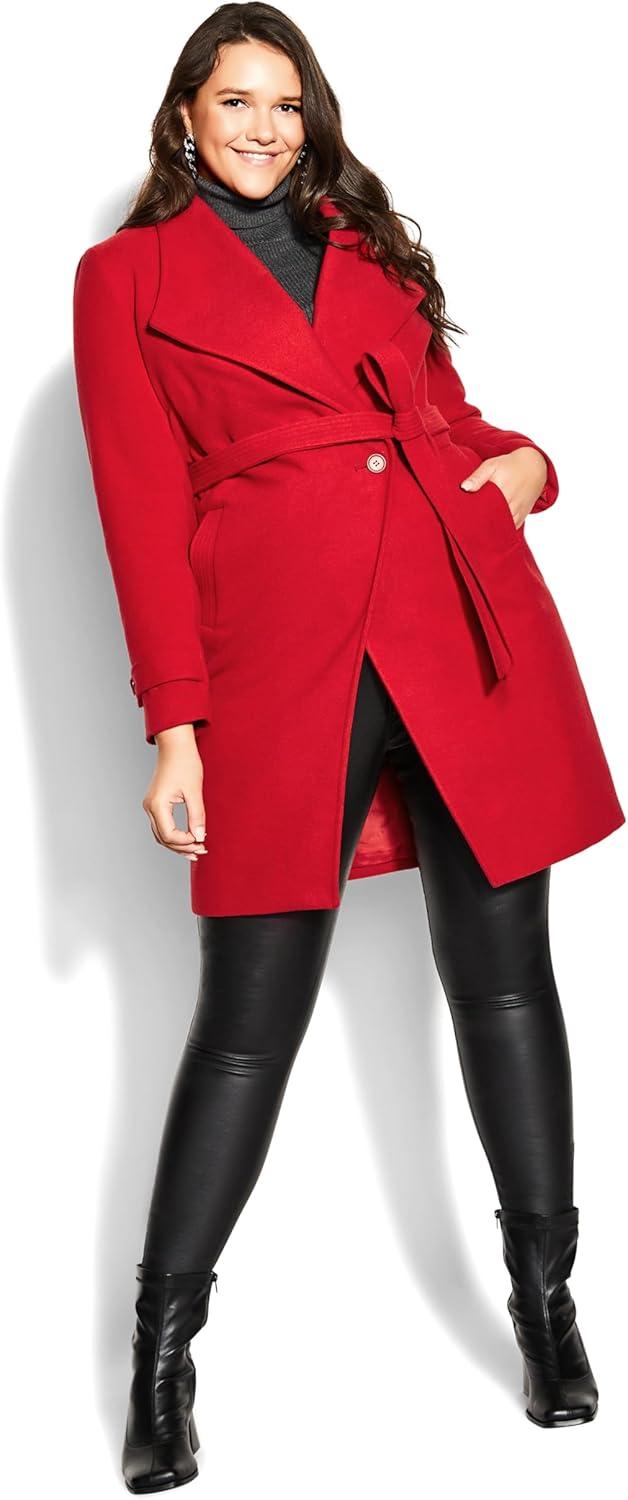 image:imageCity Chic Womens Plus Size Coat So ChicLust Red