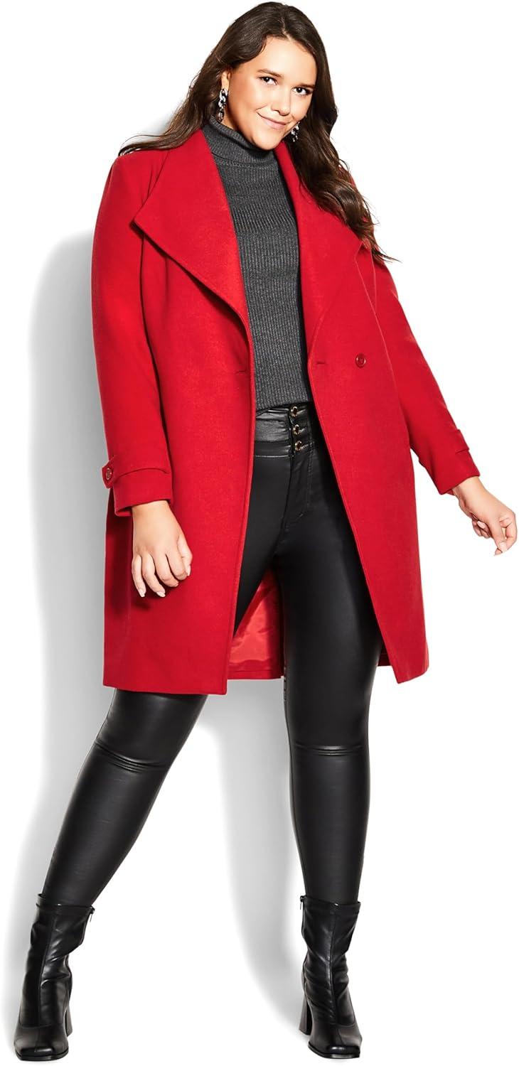 image:imageCity Chic Womens Plus Size Coat So ChicLust Red