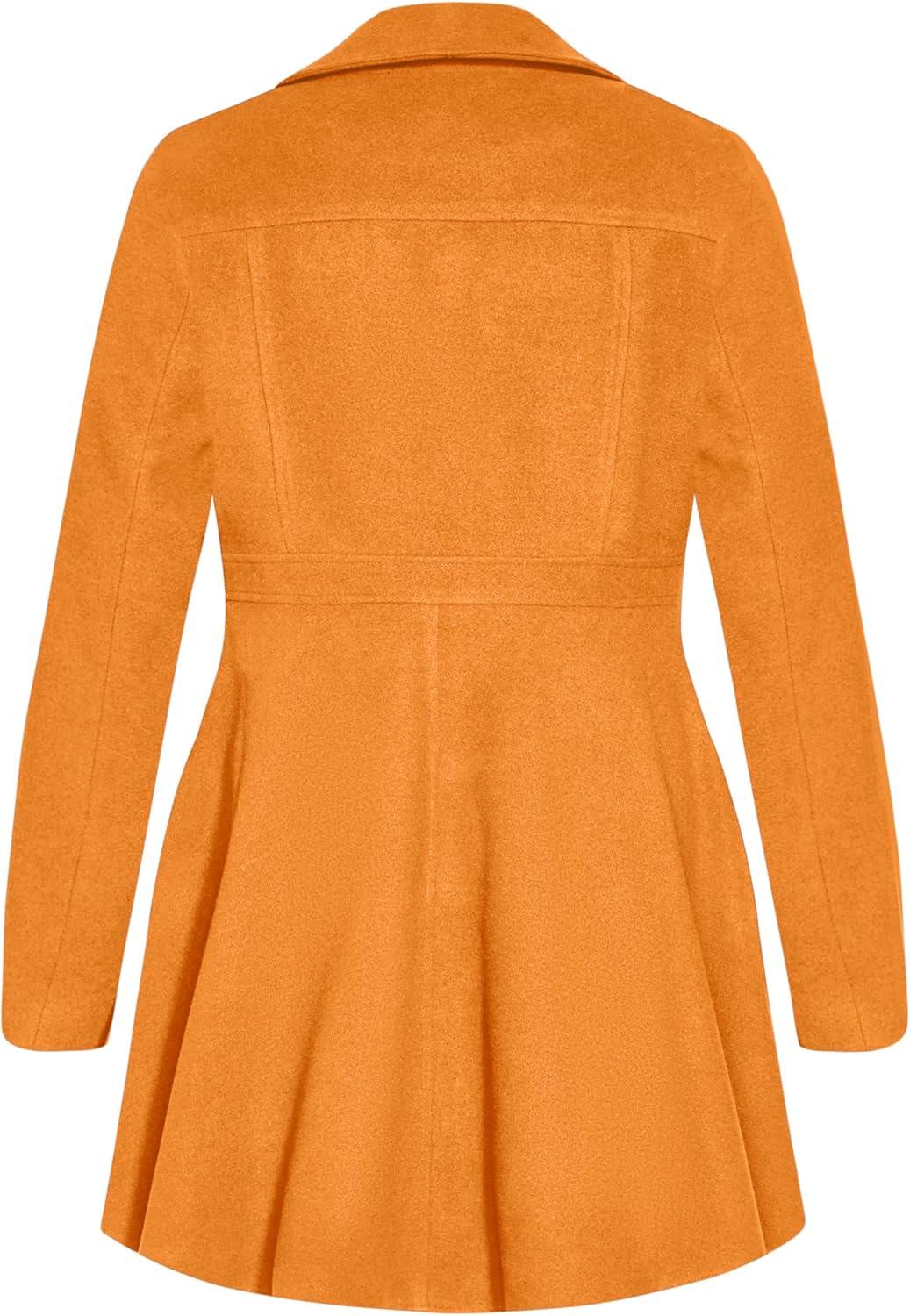 image:imageCity Chic Womens Plus Size Coat HI LO FrillDeep Caramel