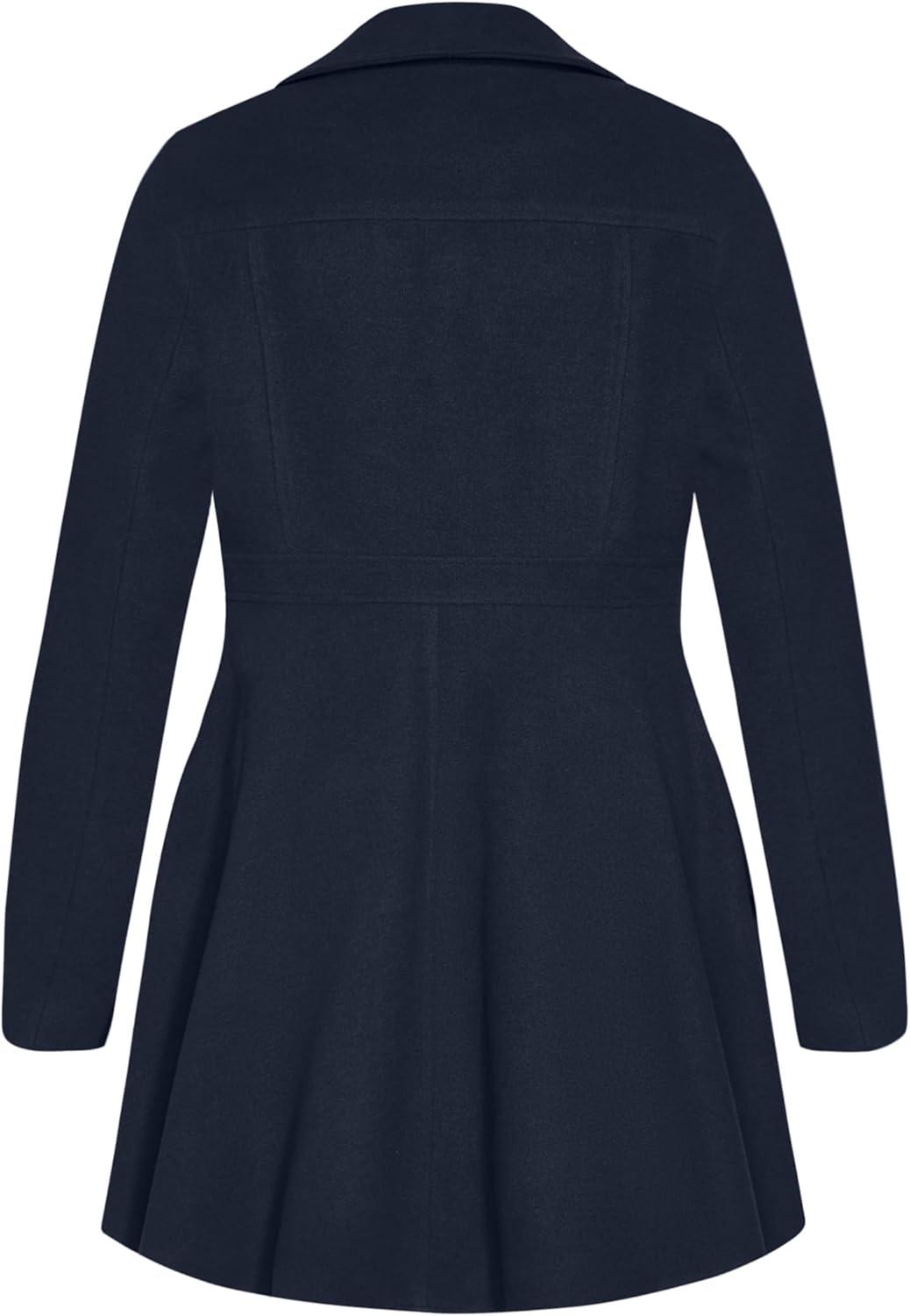 image:imageCity Chic Womens Plus Size Coat HI LO FrillNavy