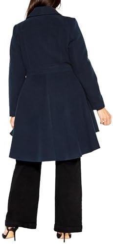 image:imageCity Chic Womens Plus Size Coat HI LO FrillNavy