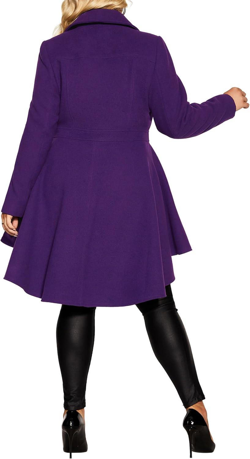 image:imageCity Chic Womens Plus Size Coat HI LO FrillPetunia