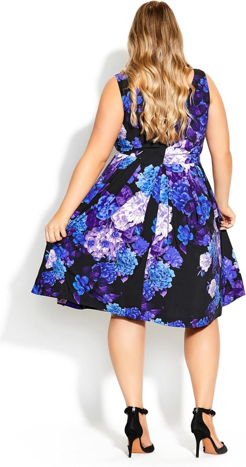 image:imageCity Chic Womens Plus Size Cocktail Dress Hydrangea Fit amp FlareBlack