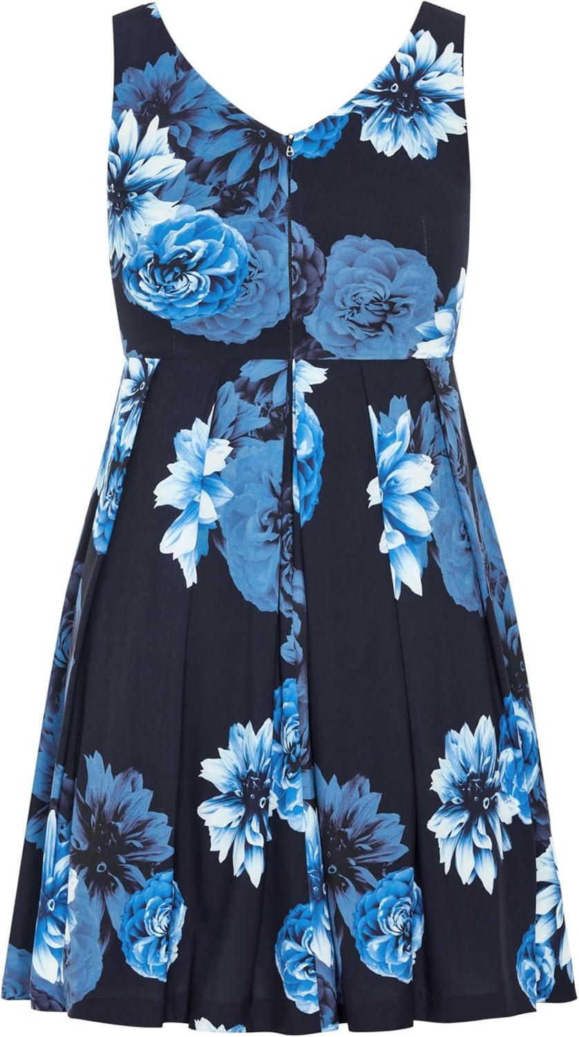 image:imageCity Chic Womens Plus Size Cocktail Dress Hydrangea PrintNavy Night Bloom