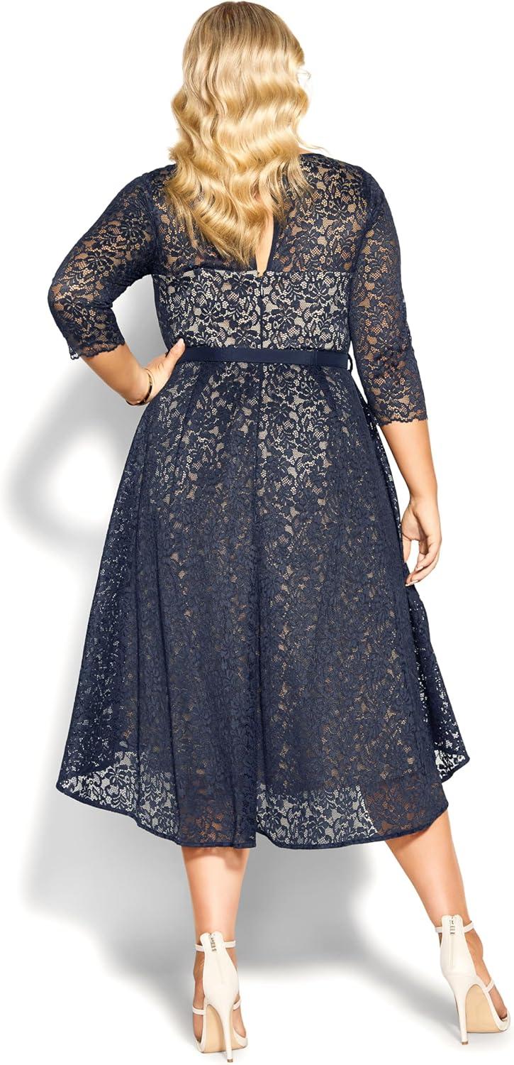 image:imageCity Chic Womens Plus Size Cocktail Dress Lace LoverNavy