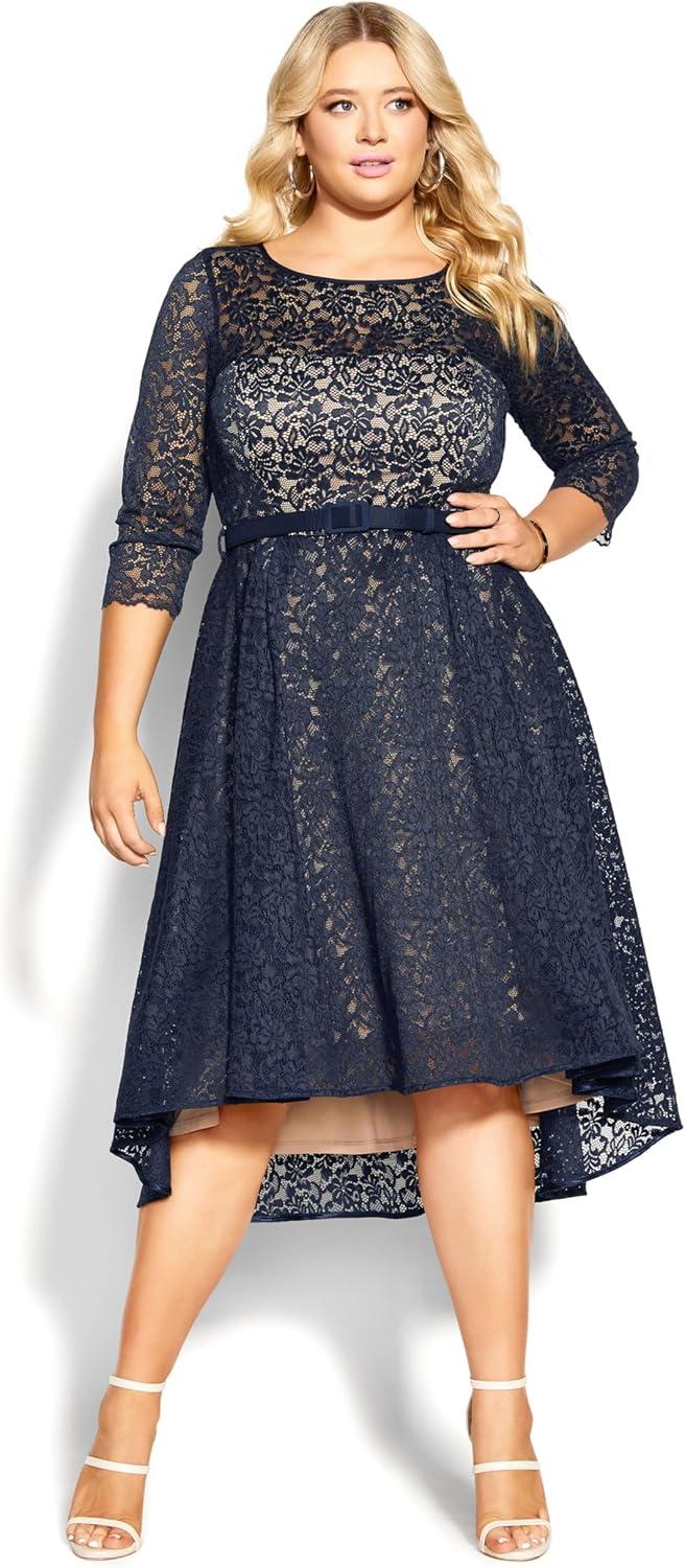 image:imageCity Chic Womens Plus Size Cocktail Dress Lace LoverNavy